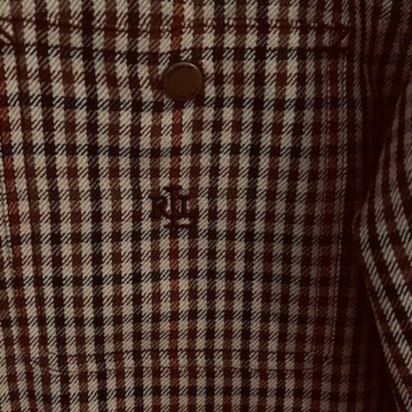 Ralph Lauren Brown & Tan Checkered Jacket ā Size S - Picture 2 of 3